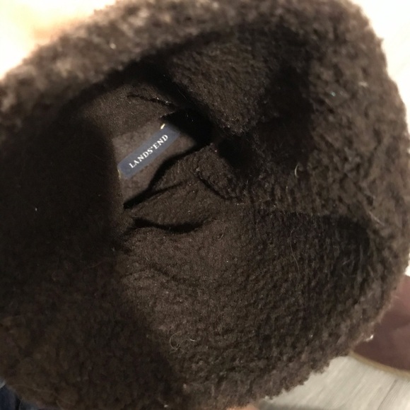 Lands End Brown Suede “Chalet” Mid Calf Wedge Heel Faux Shearling Lined Boots - Picture 7 of 8